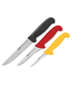 Cuchillo de deshuesado Pirge Butcher's juego de cuchillos profesionales 3 piezas - cuchillo de carnicero más afilado - Imagen 1 de 7