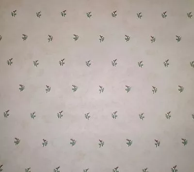 Simple Burgundy  Flower on Cream Faux Wallpaper by Sunworthy 107135 - Image 1 of 4