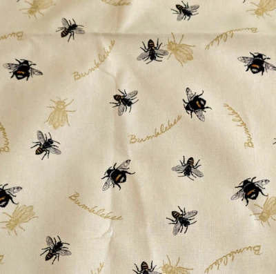 David Textiles Cotton Fabric Bumblebees on Soft Yellow 44" x 1½ Yards - Image 1 of 4