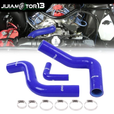 Manguera de radiador de silicona azul apta para Ford Mustang Cobra Shelby 1964-1968 289-302 Foto 1 de 4