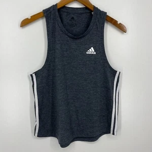 Adidas Tank Top Women's Size M Gray Solid Activewear Primegreen - Picture 1 of 9