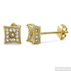 Small 6mm CZ Mens Royalty Gold Stud Earrings Unisex