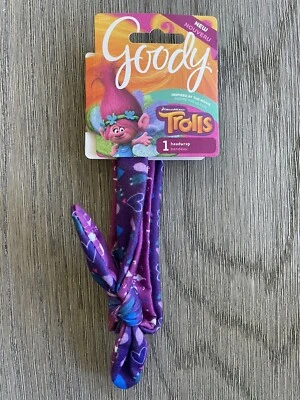 Goody Girls Trolls Poppy Ouchless Headwrap Headband - Purple Troll Pattern - NWT - Image 1 of 3