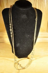 Classic Vintage 90's Extra Long Gold Toned 26 5/8 Length Elegant Necklace Causal - Picture 1 of 8