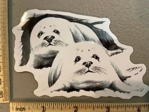 New Cute Baby Seal Harp Vegan Animal Art Pets Meme Vinyl Decal Sticker Car Truck - Picture 1 of 12