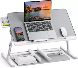 SAIJI Adjustable Laptop Bed Tray | Foldable Desk with Drawer for Sofa & Floor - Picture 1 of 6
