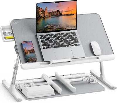 SAIJI Adjustable Laptop Bed Tray | Foldable Desk with Drawer for Sofa & Floor - Image 1 of 4