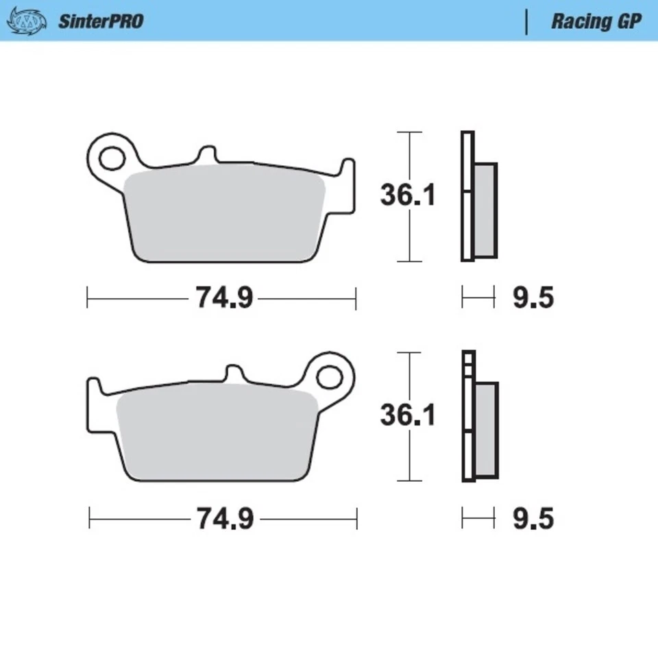 Pastillas de freno traseras MotoMaster para TM MX 125 2001-2004 SinterPRO Racing GP  Foto 1 de 1