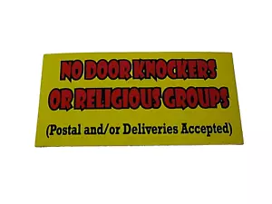 NO DOOR KNOCKERS OR RELIGIOUS GROUPS STICKER, DECAL, SIGN, PRIVACY, HOMEWARES. - Bild 1 von 2