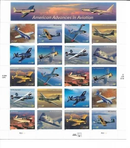 US #3916-25 Full Mint Sheet - Advances in Aviation Commemorative - 37 cent MNH - Picture 1 of 1