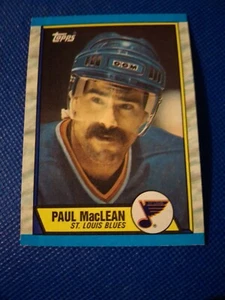 1989-90 PAUL MACLEAN TOPPS NHL HOCKEY CARD #129 STL BLUES WINNIPEG JETS RED WING - Picture 1 of 2