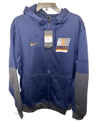 Nike Illinois Fighting Illini Jacket Zip Dri Fit CQ5498-419 On Field Size L Cover