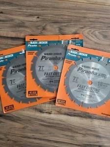 3x NEU Black & Decker 77-717 Piranha 18 Hartmetall 7 1/4 Zoll schnell schneidendes Sägeblatt - Bild 1 von 12