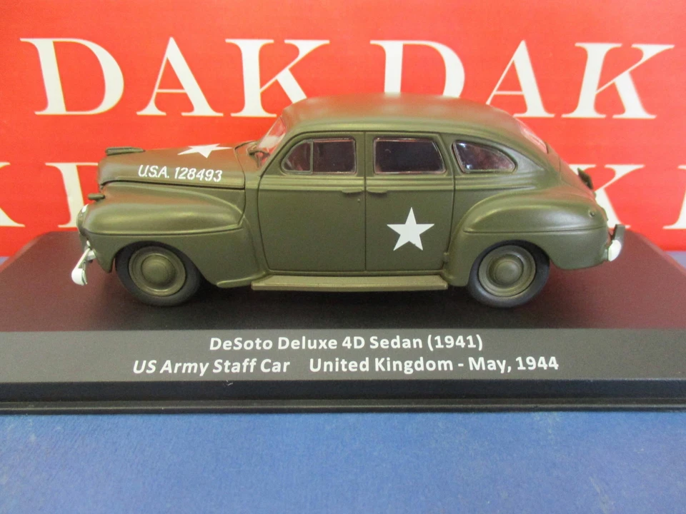 Die cast 1/43 Modellino Auto DeSoto Deluxe 4D US Army Staff Car UK 1944 - Immagine 1 di 4