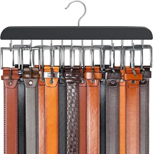 Belt Hanger for Closet Max 42 Belts, Sturdy Wood Belt Rack Closet Accessories wi - Picture 1 of 7