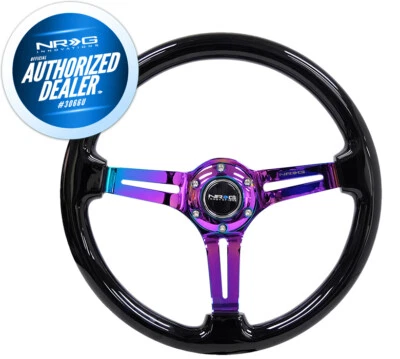 NUEVO NRG Volante Clásico Negro Madera Grano Neocromo 3" Profundo RST-018BK-MC Foto 1 de 3