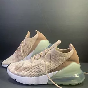 Nike Air Max 270 Flyknit “Desert Dust” Women’s Pink White Sneakers Shoe Size 8 - Picture 1 of 11