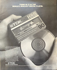 1987 TDK Cassette Tape Vintage Print Ad World's Smallest Digital Player Record