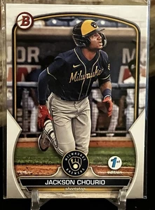 2023 Bowman 1st Edition Jackson Chourio #BPPF-76 Milwaukee Brewers - Picture 1 of 2