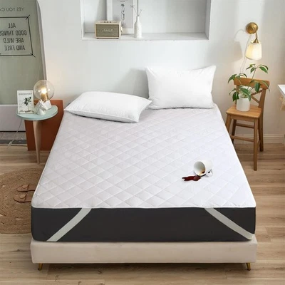Quilted Waterproof Mattress Cover Pad Protector Cooling Breathable Protector - Image 1 of 4