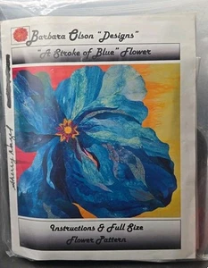 Barbara Olson Designs Flower Quilt Pattern Stroke Of Blue (Has Writing On Front) - Picture 1 of 2