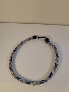 Baseball Necklace Cebuy 3 Rope Braided Tornado Titanium 20" Black/Blue/White - Picture 1 of 11