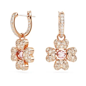 Swarovski Zirconia Idyllia Drop Earrings, Clover, White, Rose Gold Tone 5674212 - Picture 1 of 5