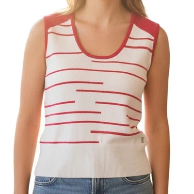 Camiseta sin mangas vintage verde cordero Y2K rosa y blanco para mujer 8 Foto 1 de 4