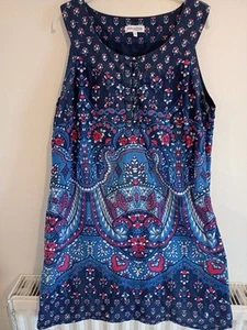 Debenhams Collection Size 18 Holiday Dress Shift Lined Navy Mix - Picture 1 of 10