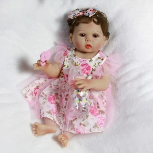 Handgefertigte Ganzkörper Vinyl Silikon Reborn Puppen Baby Mädchen Lebensecht Neugeborene Puppe - Bild 1 von 8