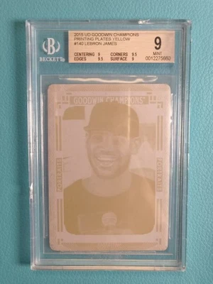 Lebron James 2015 Upper Deck Goodwin Champions 1/1 Yellow Printing Plate BGS 9 - Image 1 of 3