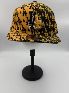 Cappello Los Angeles Dodgers nero e giallo spacco nuova era 59fifty 7 5/8 aderente - Foto 1 di 11