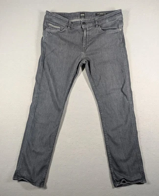 Boss Hugo Boss Jeans Mens 34x30 Gray Slim Fit Candiani Italian Stretch Denim - Image 1 of 4
