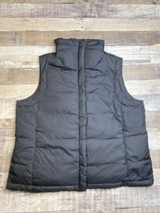 Eileen Fisher Down Puffer Vest Womens 1X Black Zip Pockets Insulated Coat - Picture 1 of 8