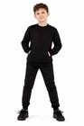 Kids Grey Tracksuit Unisex Sweatshirt Joggers Set Casual Black Sportswear