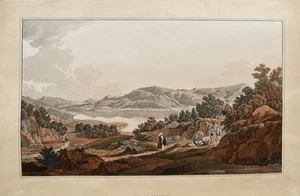 Stampa antica 1821; Il lago di Stymphalos, Arcadia, Grecia dopo Edward Dodwell - Foto 1 di 4