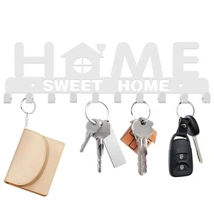 Key Holder Wall Mount, Metal Key Hanger Adhesive Key Rack Organizer Wall Deco... - Picture 1 of 8