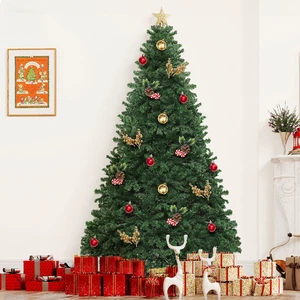 Künstlicher Weihnachtsbaum 7,5 Fuß 1346 Spitzen Faltbar Metallrahmen & Ständer - Bild 1 von 7