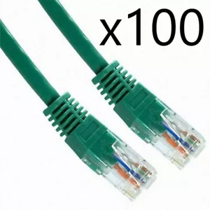 100 Pack Lot 10ft CAT5e Ethernet Network LAN Router Patch Cable Cord Wire Green - Picture 1 of 2