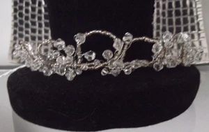 CRYSTAL & SILVER TIARA HEADPIECE, Bridal, Evening, HANDCRAFTED, BRAND NEW, Aust - Picture 1 of 3