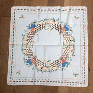 Tischdecke Mitteldecke Ostern Frühling Blumen 85 x 85 cm Osterhasen Vintage 90er - Bild 1 von 3