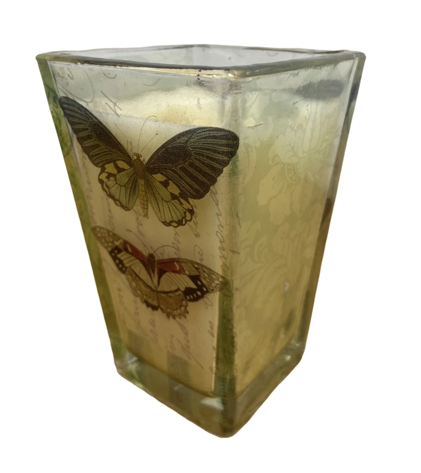 Colonial Candle  Butterfly Jar Jasmine Flared 1 wick Candle 5 inches high - Image 1 of 4