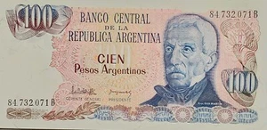 1983 Banco De La Republica Argentina Cien Pesos Argentinos 84.732.071B 100 Geld - Bild 1 von 4