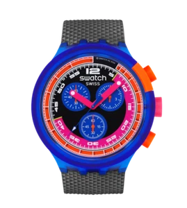 SWATCH NEON PARTY TO THE MAX SB06N102 Wristwatch Oversize Retro Watch Brand NEW - Picture 1 of 5