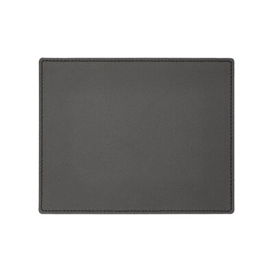 Mouse Pad Vera Pelle Grigio Antracite 25x20 - Angoli Squadrati Cuciture in Tinta - Immagine 1 di 2