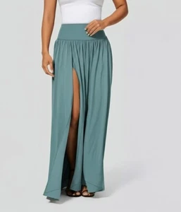 Halara Breezeful High Waisted Plicated Split 2-in-1 Flowy Maxi Casual Skirt - Picture 1 of 59