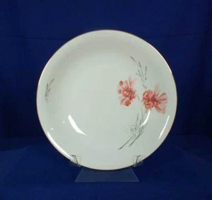 Cupé de sopa KPM 710 rosa clavel vástago dorado Krister Mark Alemania - Imagen 1 de 5