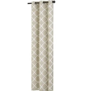 Fret Thermaback Natural Lattice 42" X 84"L Blackout Single Grommet Curtain Panel - Picture 1 of 4