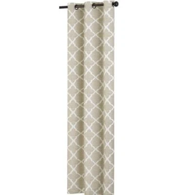 Fret Thermaback Natural Lattice 42" X 84"L Blackout Single Grommet Curtain Panel - Image 1 of 4