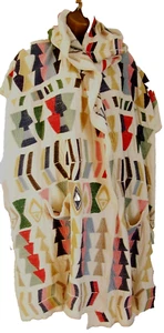 JOHNNY WAS Navaho style fully embroidered Poncho-large hood Fits 18 -N With Tags - Picture 1 of 10